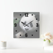 Horloge Carrée Panda souriant (Maison)