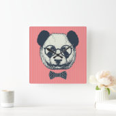 Horloge Carrée Panda stripes (Maison)