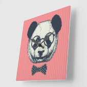 Horloge Carrée Panda stripes (Angle)