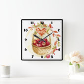 Horloge Carrée Panier Apple (Maison)