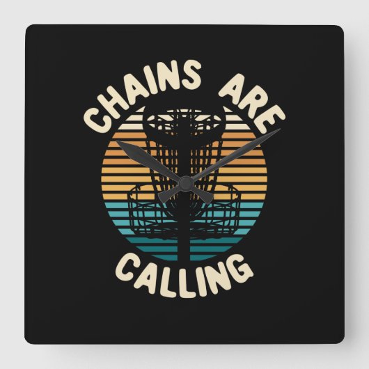 Horloge Carrée Panier de golf Disc Golf (Recto)