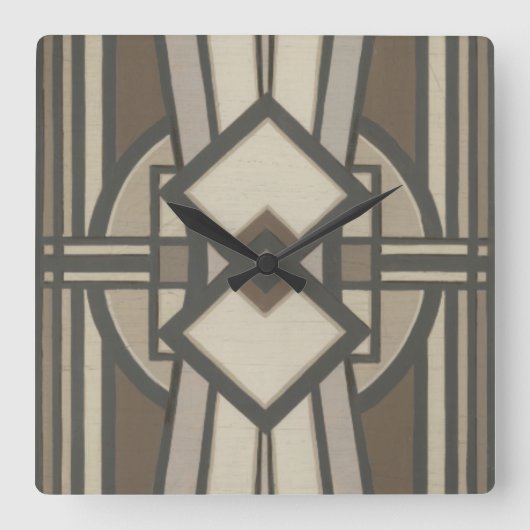 Horloge Carrée Panneau Déco neutre I (Recto)