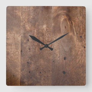 Horloge Carrée Panneau usé de pin