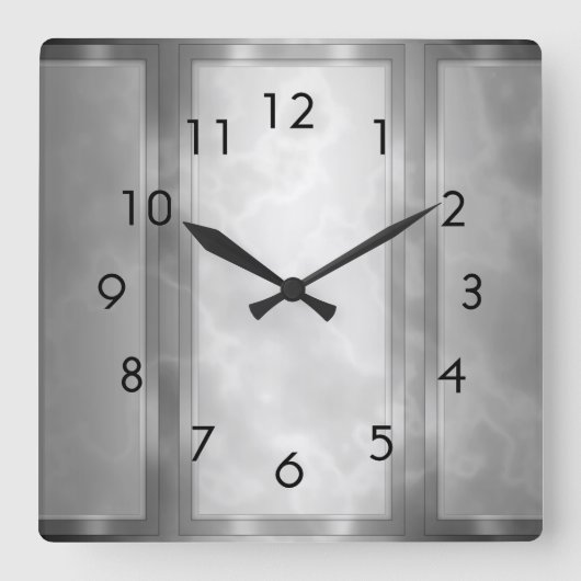 Horloge Carrée Panneaux en marbre noir de charbon (Recto)