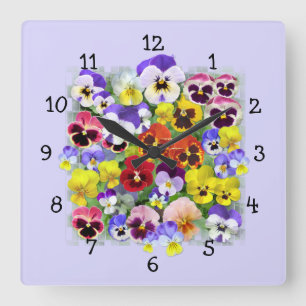 Horloge Carrée Pansy time