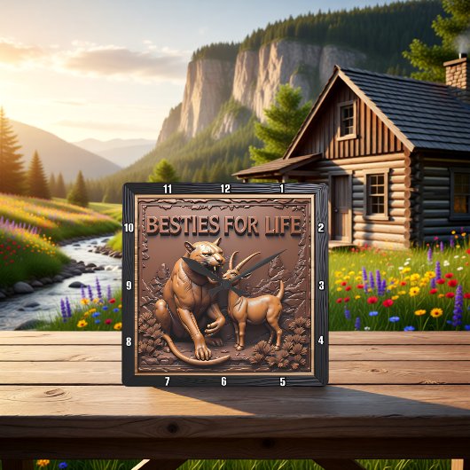 Horloge Carrée Panther Goat Detailed Animal