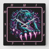 Horloge Carrée Panthère Lumineuse Phantom Timepiece Glow (Recto)