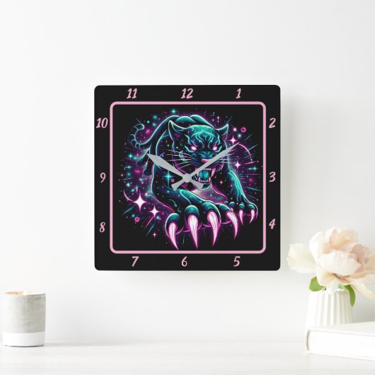 Horloge Carrée Panthère Lumineuse Phantom Timepiece Glow (Maison)