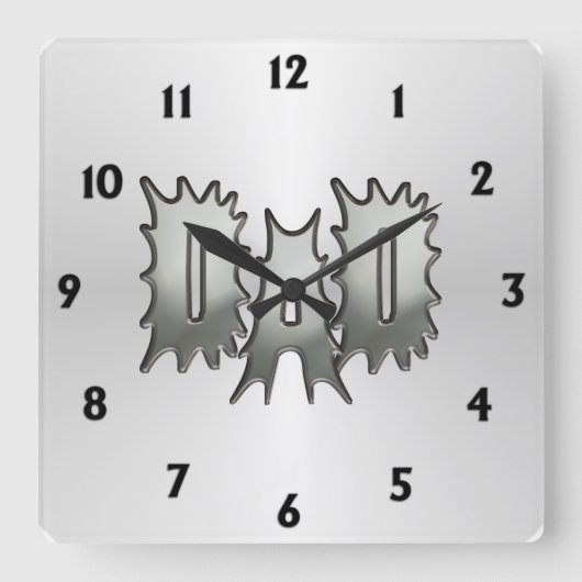 Horloge Carrée Papa éclatant (Recto)