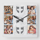 Horloge Carrée Papa : Famille, Amour, Souvenirs gris (Recto)