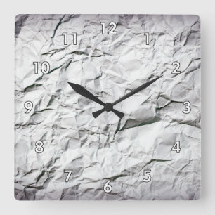 Horloge Carrée Papier blanc égratigné