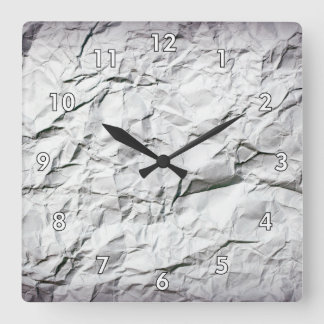 Horloge Carrée Papier blanc égratigné