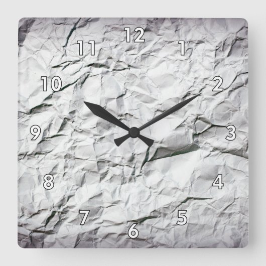 Horloge Carrée Papier blanc égratigné (Recto)