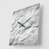 Horloge Carrée Papier blanc égratigné (Angle)