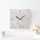 Horloge Carrée Papier Brown effondré personnalisable (Maison)