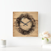 Horloge Carrée papier froissé (Maison)