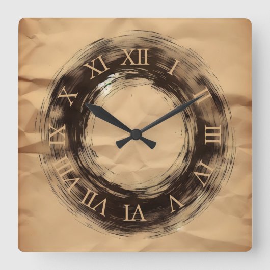 Horloge Carrée papier froissé (Recto)