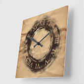 Horloge Carrée papier froissé (Angle)