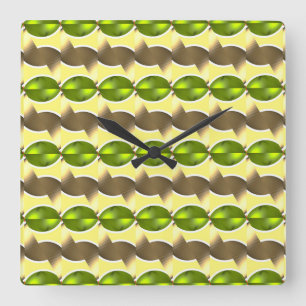 Horloge Carrée papier peint rétro