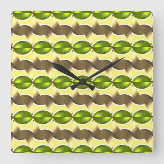 Horloge Carrée papier peint rétro (Recto)