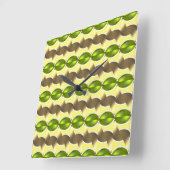 Horloge Carrée papier peint rétro (Angle)
