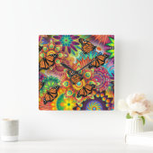 Horloge Carrée Papillon (Maison)