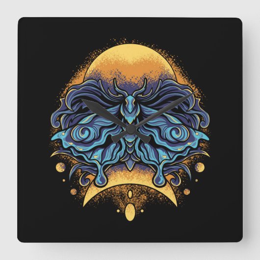 Horloge Carrée Papillon (Recto)