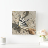 Horloge Carrée Papillon (Maison)