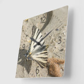 Horloge Carrée Papillon (Angle)