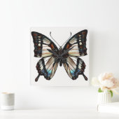 Horloge Carrée Papillon (Maison)