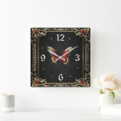 Horloge Carrée Papillon Art Déco  (Maison)