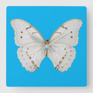 Horloge Carrée Papillon blanc précoce