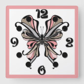 Horloge Carrée Papillon d'ouverture (Recto)