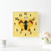 Horloge Carrée Papillon fantaisie (Maison)