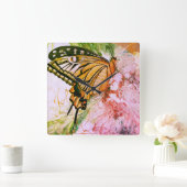 Horloge Carrée Papillon gras (Maison)