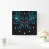 Horloge Carrée Papillon mousseux (Maison)