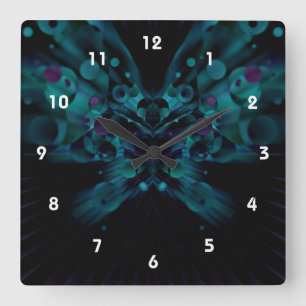Horloge Carrée Papillon pétillant