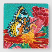 Horloge Carrée Papillon pointu I (Recto)