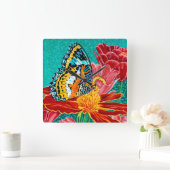 Horloge Carrée Papillon porté en équilibre I (Maison)