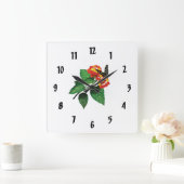 Horloge Carrée Papillon Zebra sur Lantanas (Maison)