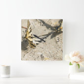 Horloge Carrée Papillons (Maison)