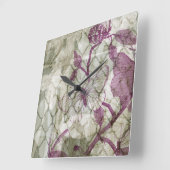 Horloge Carrée Papillons arabes IV (Angle)