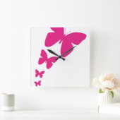 Horloge Carrée Papillons comburants (Maison)