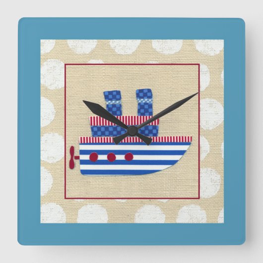 Horloge Carrée Paquebot avec le propulseur et les cheminées (Recto)