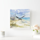 Horloge Carrée Par l'horloge murale acrylique de la mer (Maison)