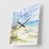 Horloge Carrée Par l'horloge murale acrylique de la mer (Angle)