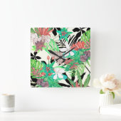 Horloge Carrée Paradis floral II (Maison)