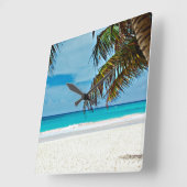 Horloge Carrée Paradis tropical (Angle)