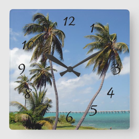 Horloge Carrée Parc d'état de Bahia Honda Floride Keys (Recto)