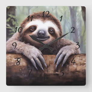 Horloge Carrée Parcelle mignonne sur l'arbre